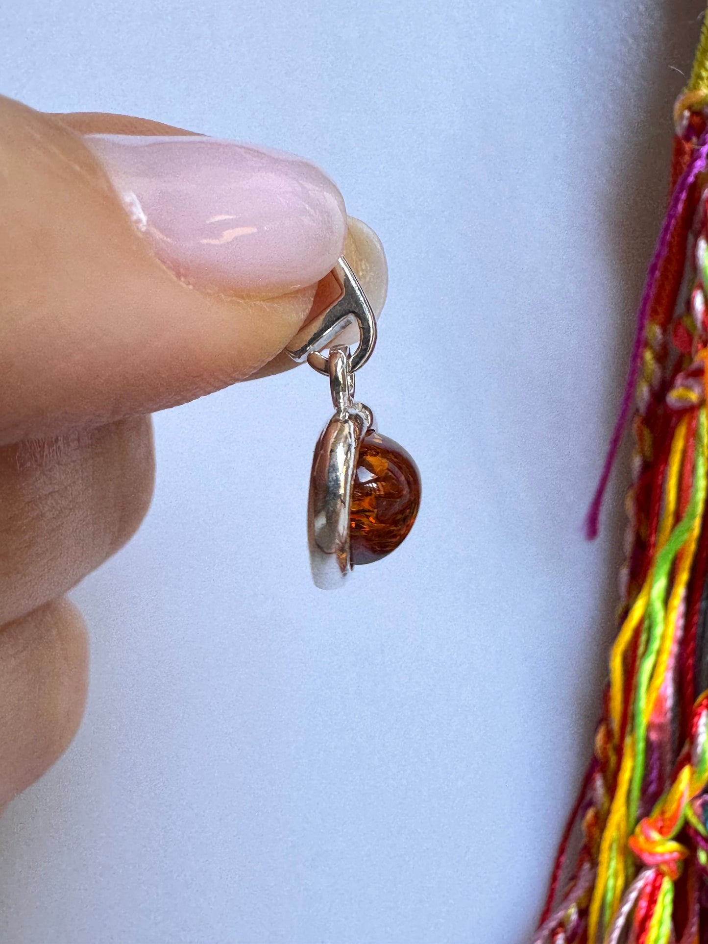 Pendente ciondolo argento925 ambra V14