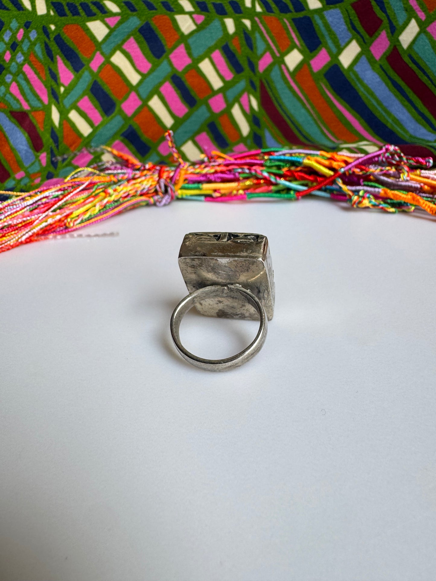 Antique vintage agate stone ring