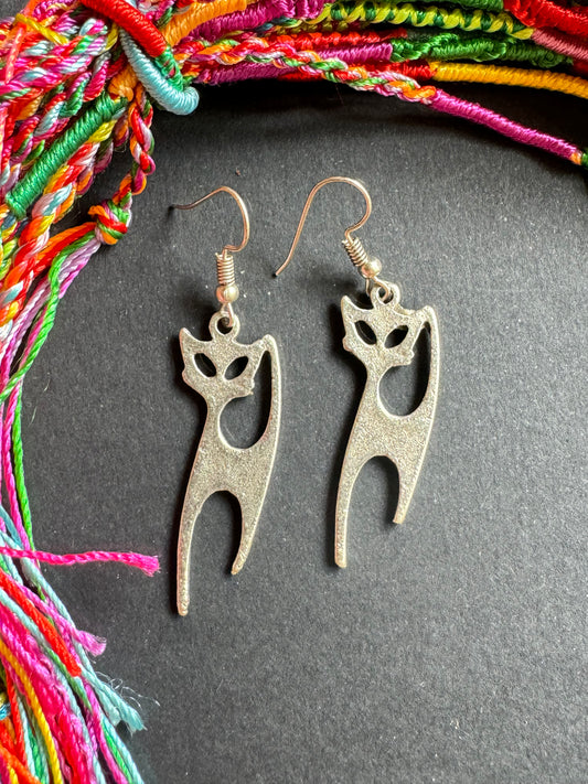 Zamak cat earrings