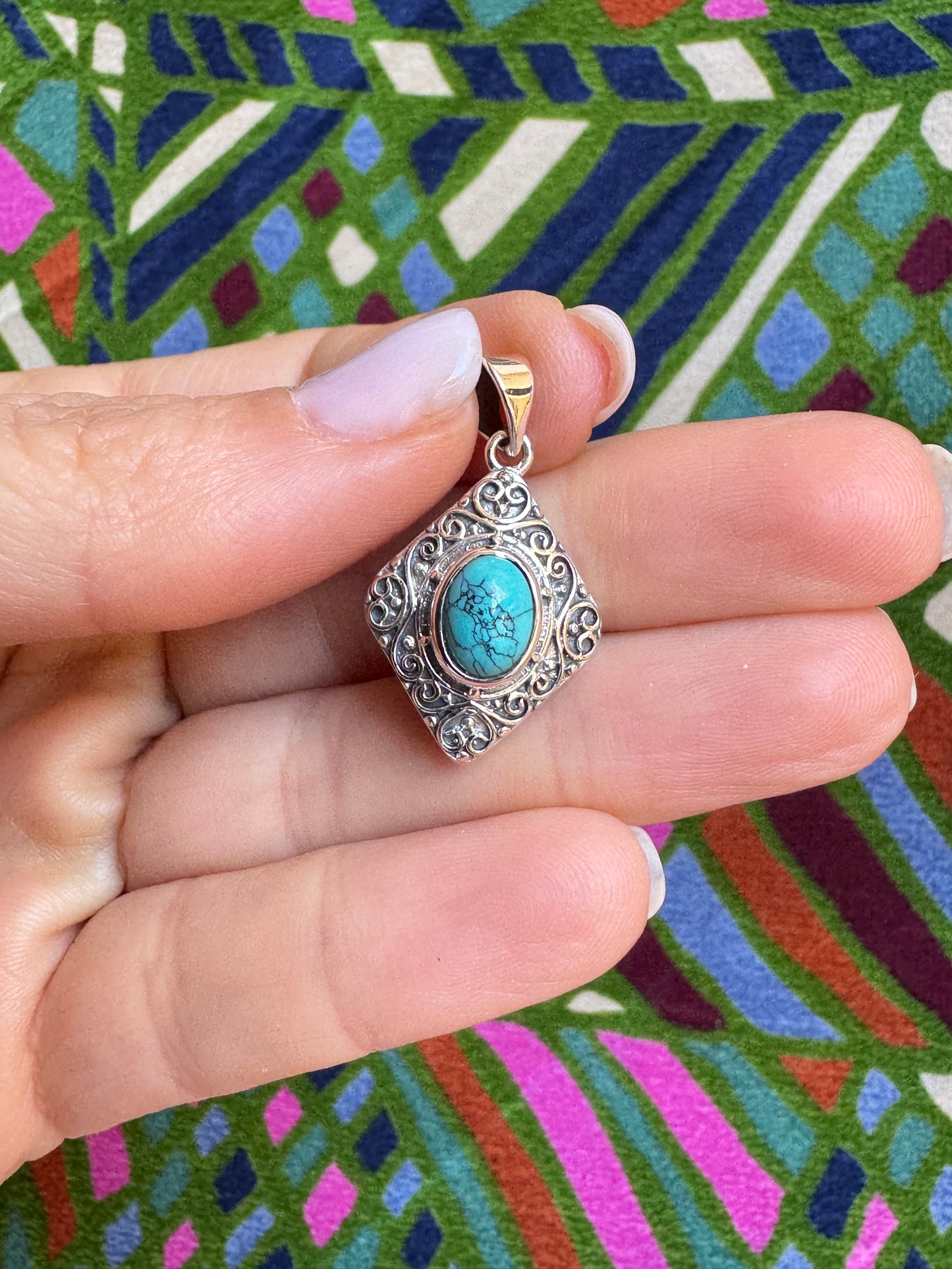 925 silver pendant turquenite C73