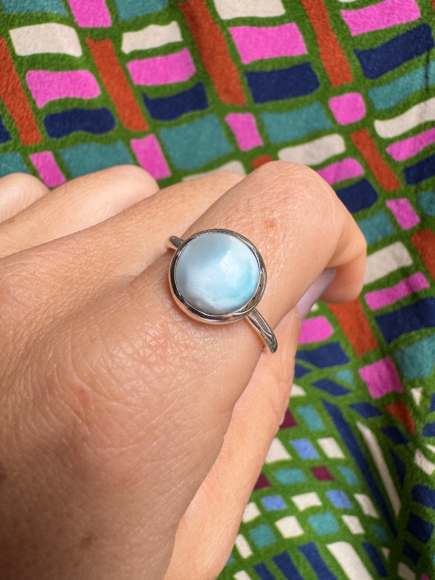 925 silver larimar ring size 22 4L