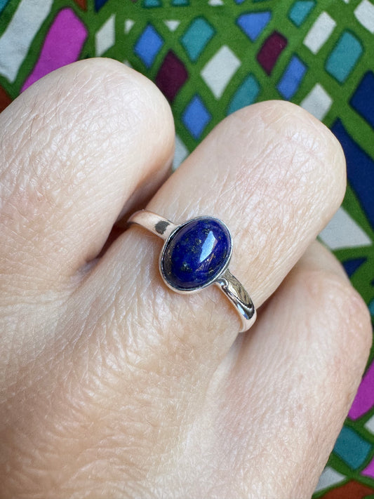 925 Silberring Lapislazuli Größe 13- F44