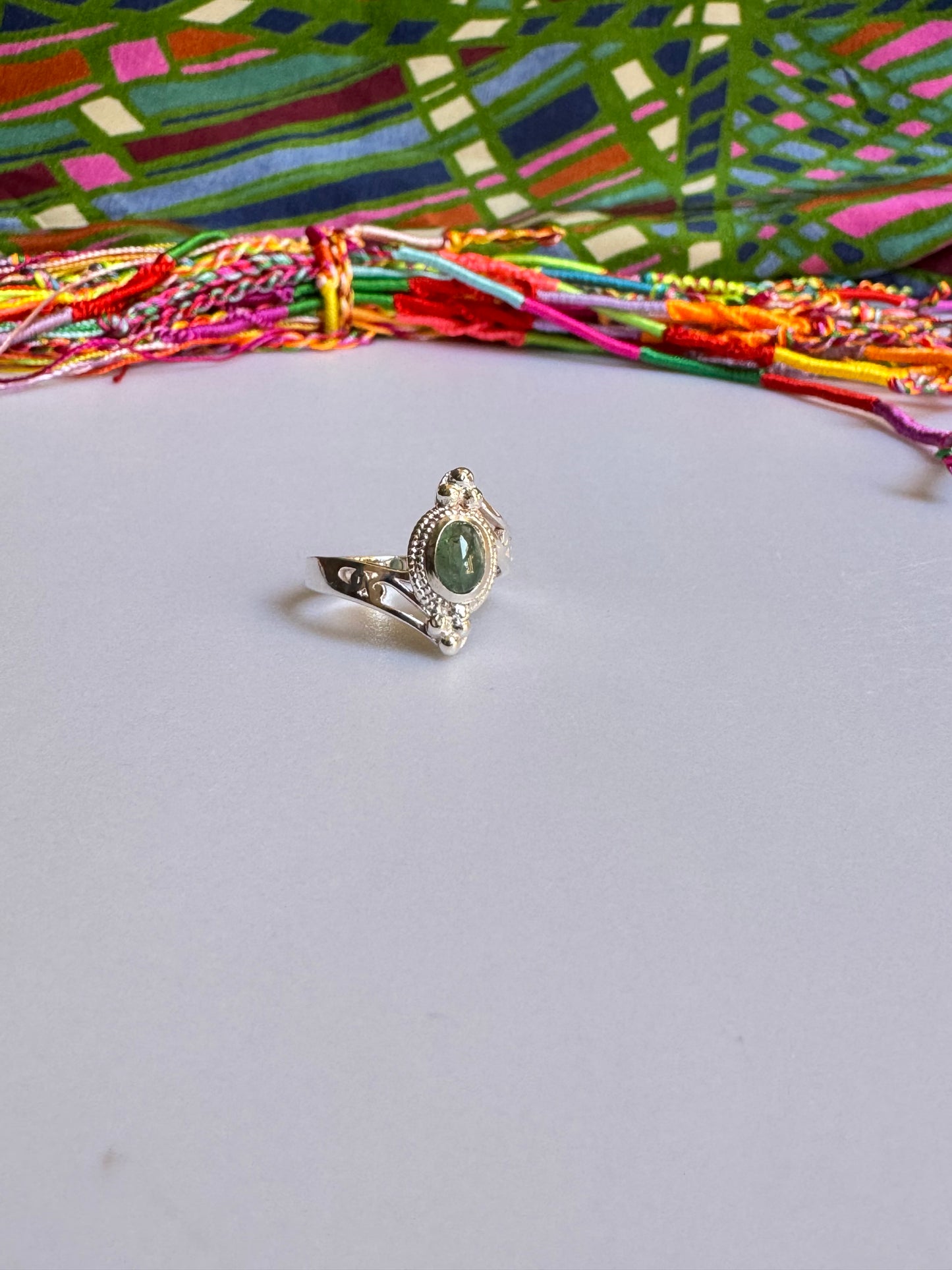 925 Silber Turmalin Ring Größe 17/18 - TA28