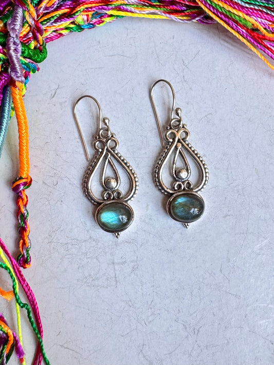 Orecchini argento 925 labradorite A22