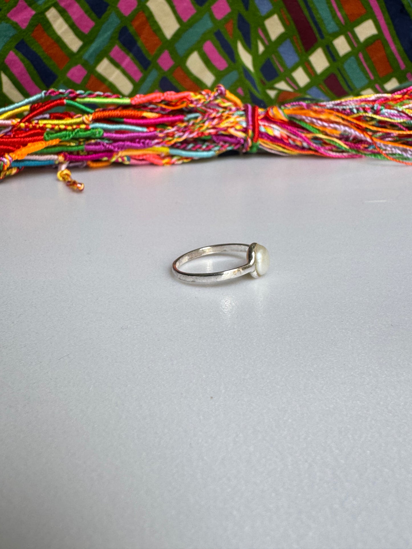 Anello argento 925 perla di fiume misura 14 - 5AM