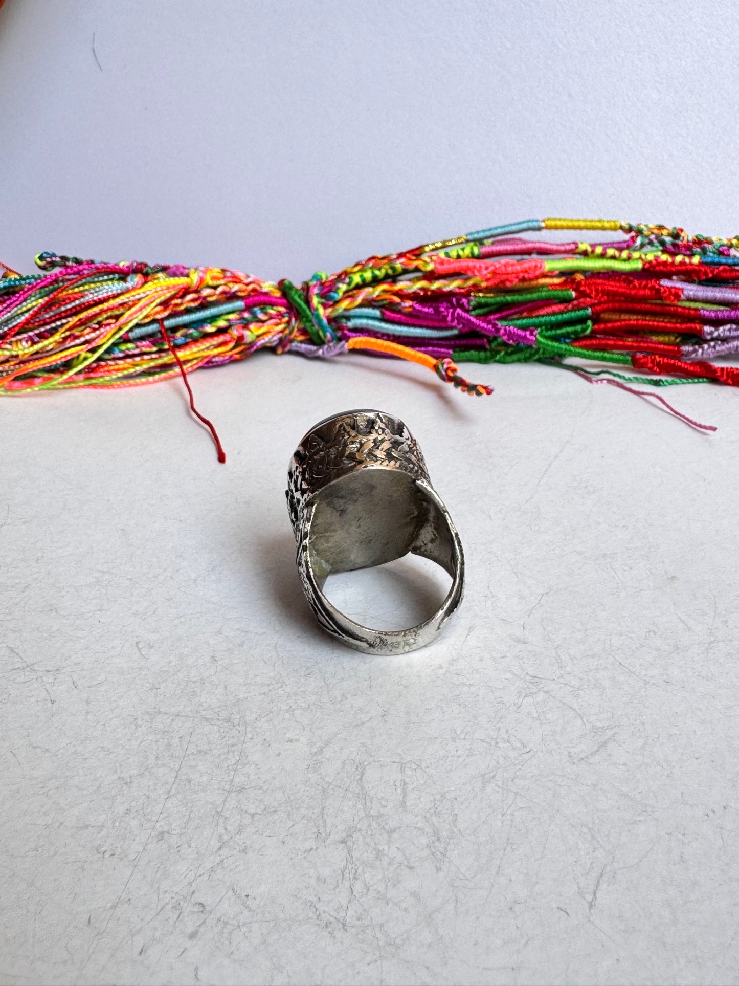 Anello antico pietra agata vintage misura 22