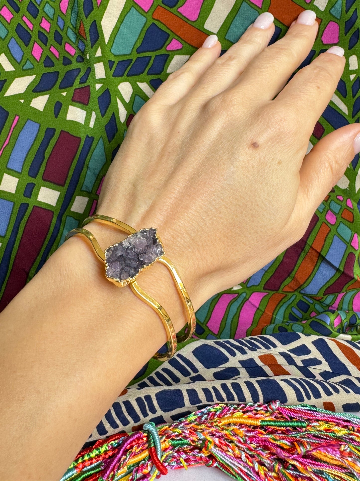 Golden druze amethyst bracelet 2