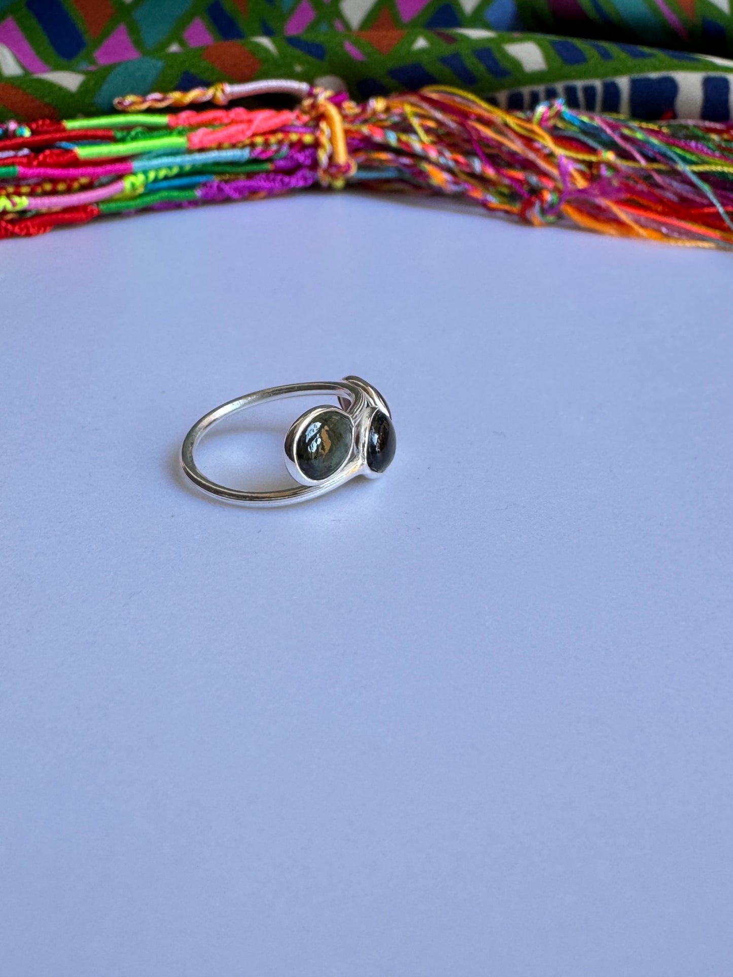 925 Silberring Turmalin größenverstellbar - TA2
