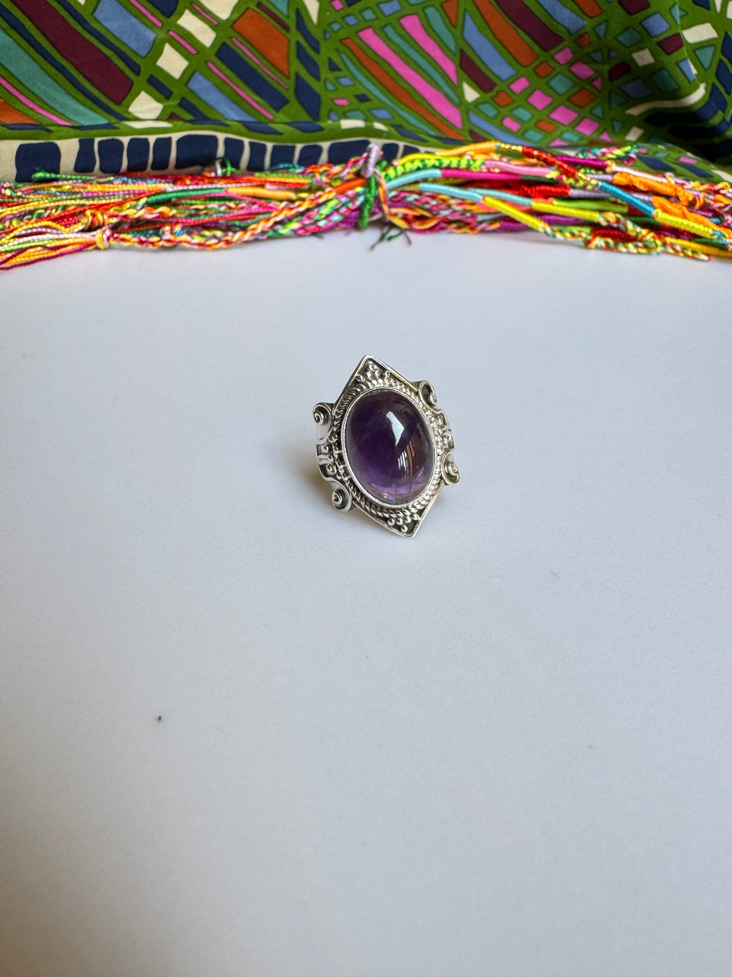 925 silver amethyst ring size 16/17 - G66