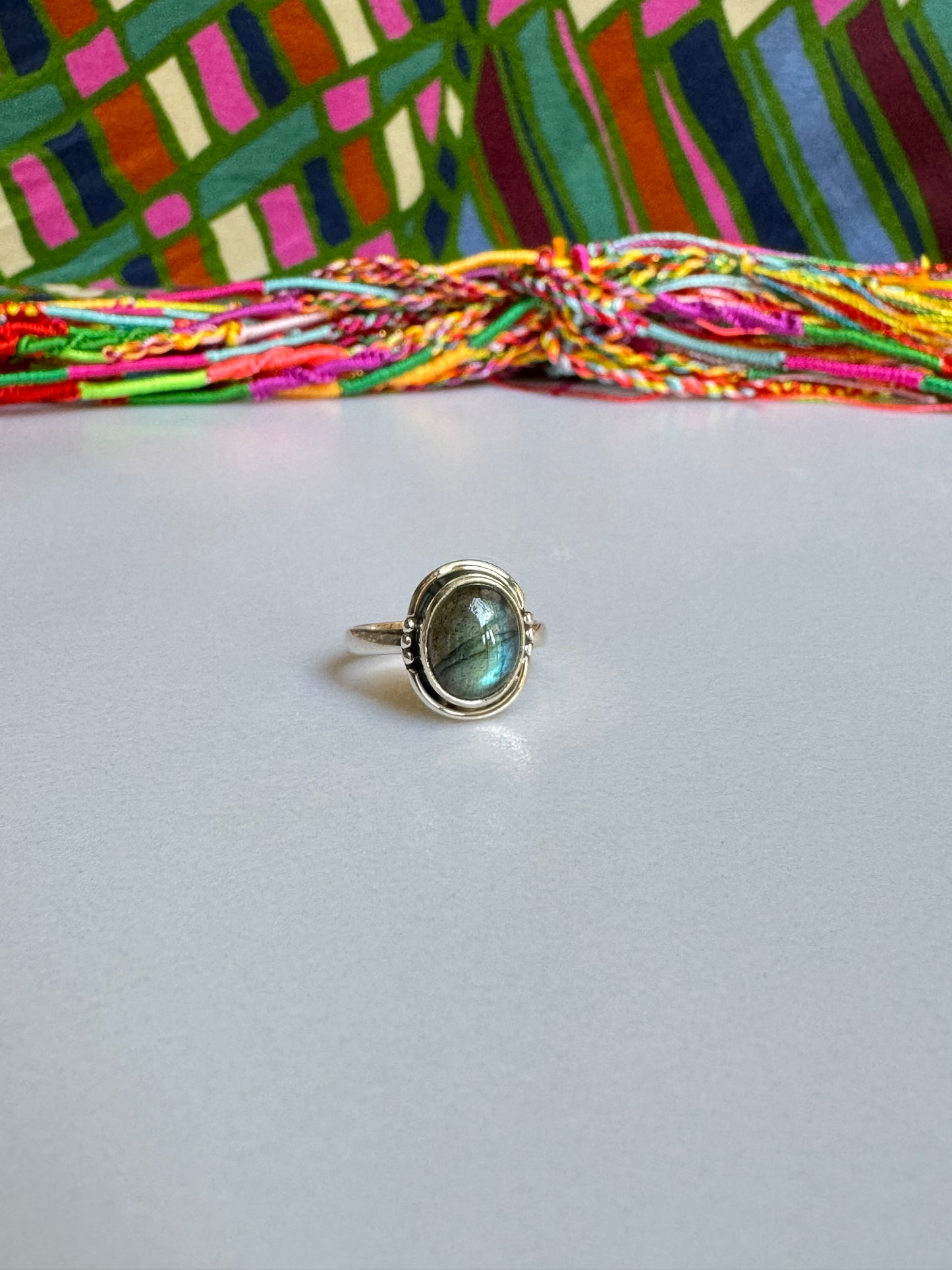 Labradorite Silver Ring T81