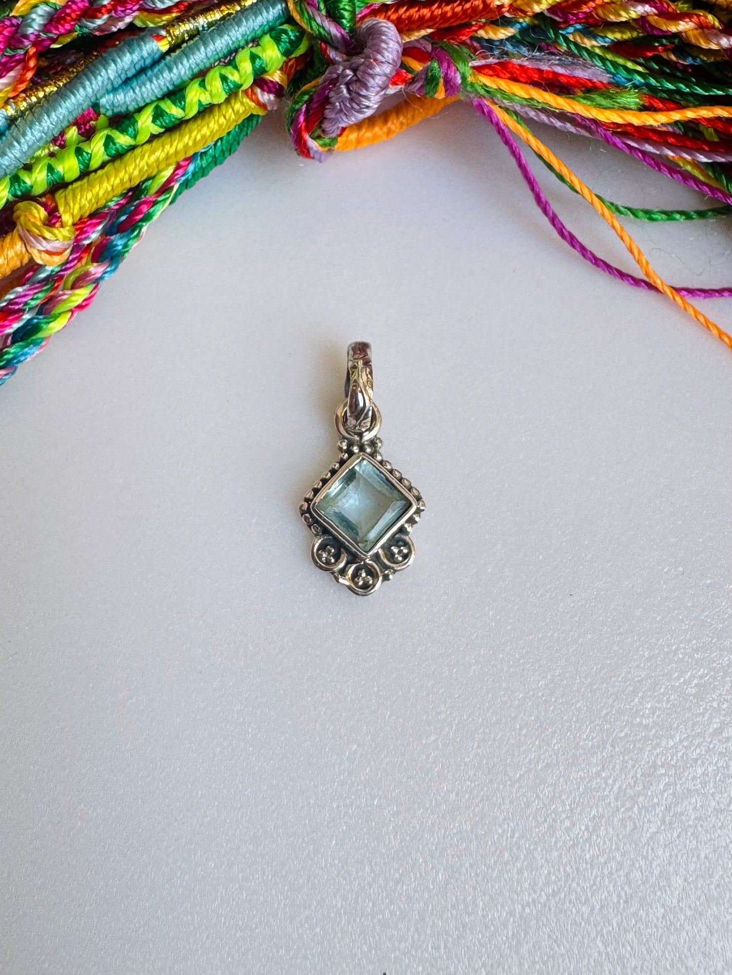 925 silver aquamarine pendant F44