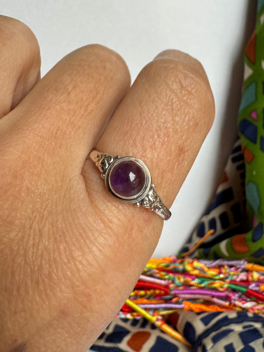 Anello argento 925 ametista misura 20 - 8AME