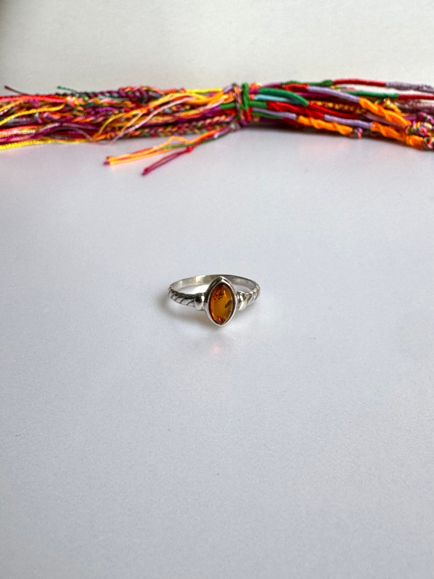 Anello argento 925 ambra misura 21 - 27AMB