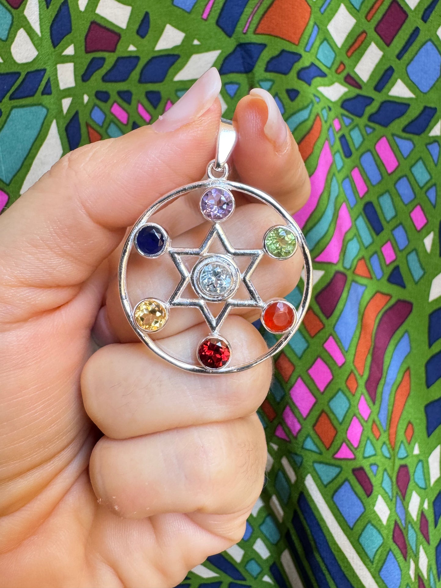 925 silver pendant 7 chakra F36