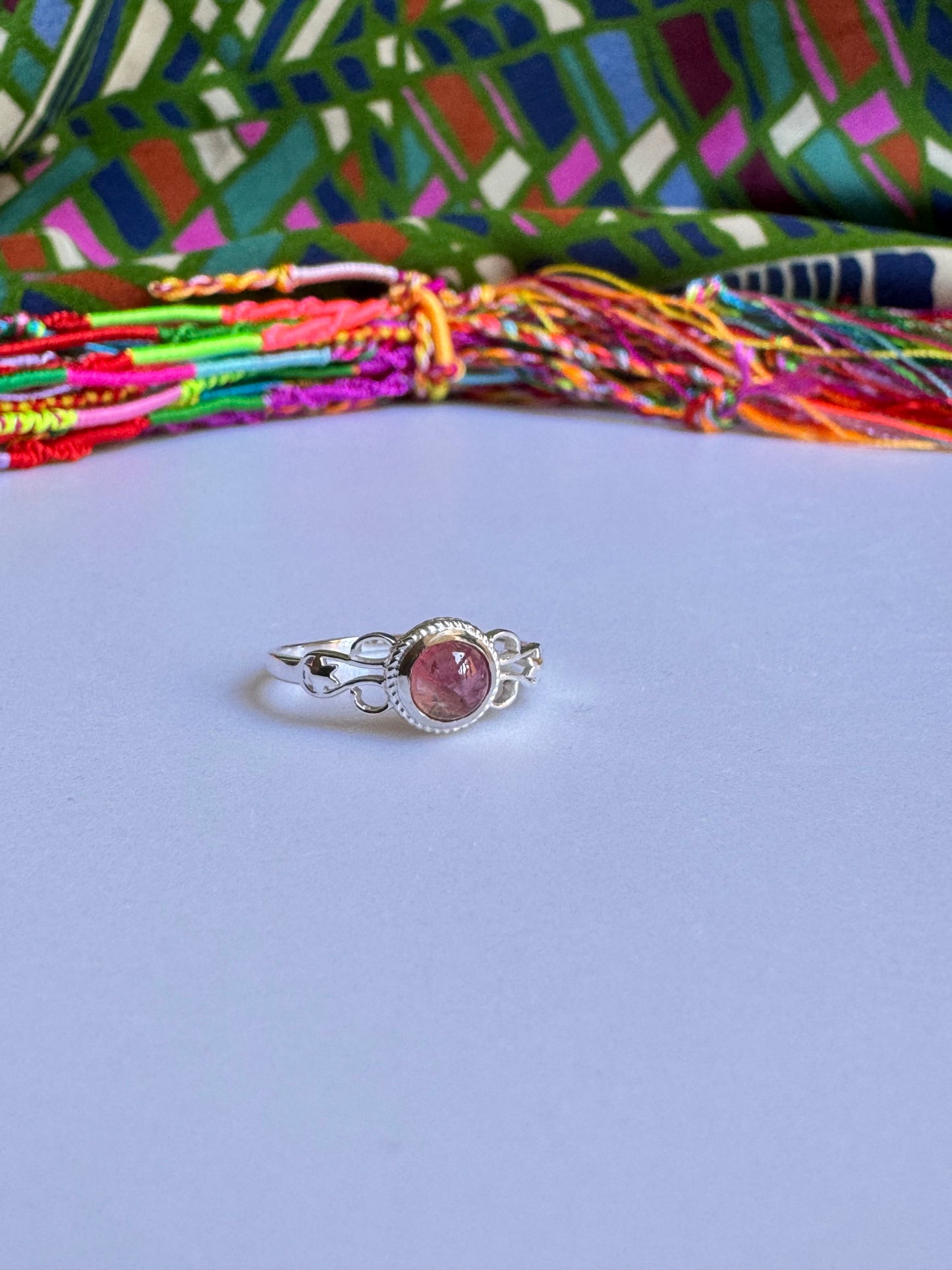 925 Silber Turmalin Ring Größe 22- TA11