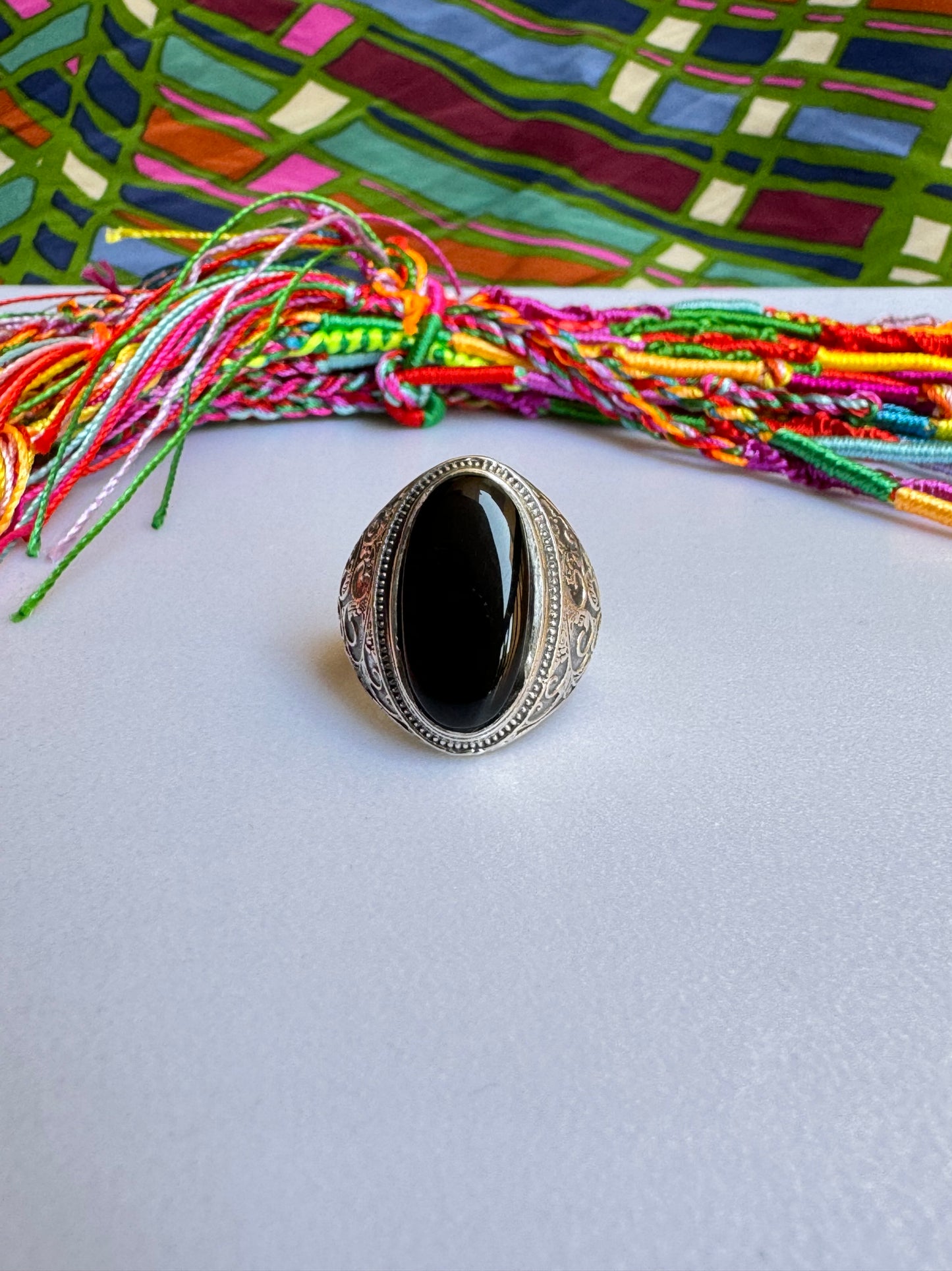 T52 black onyx 925 silver ring