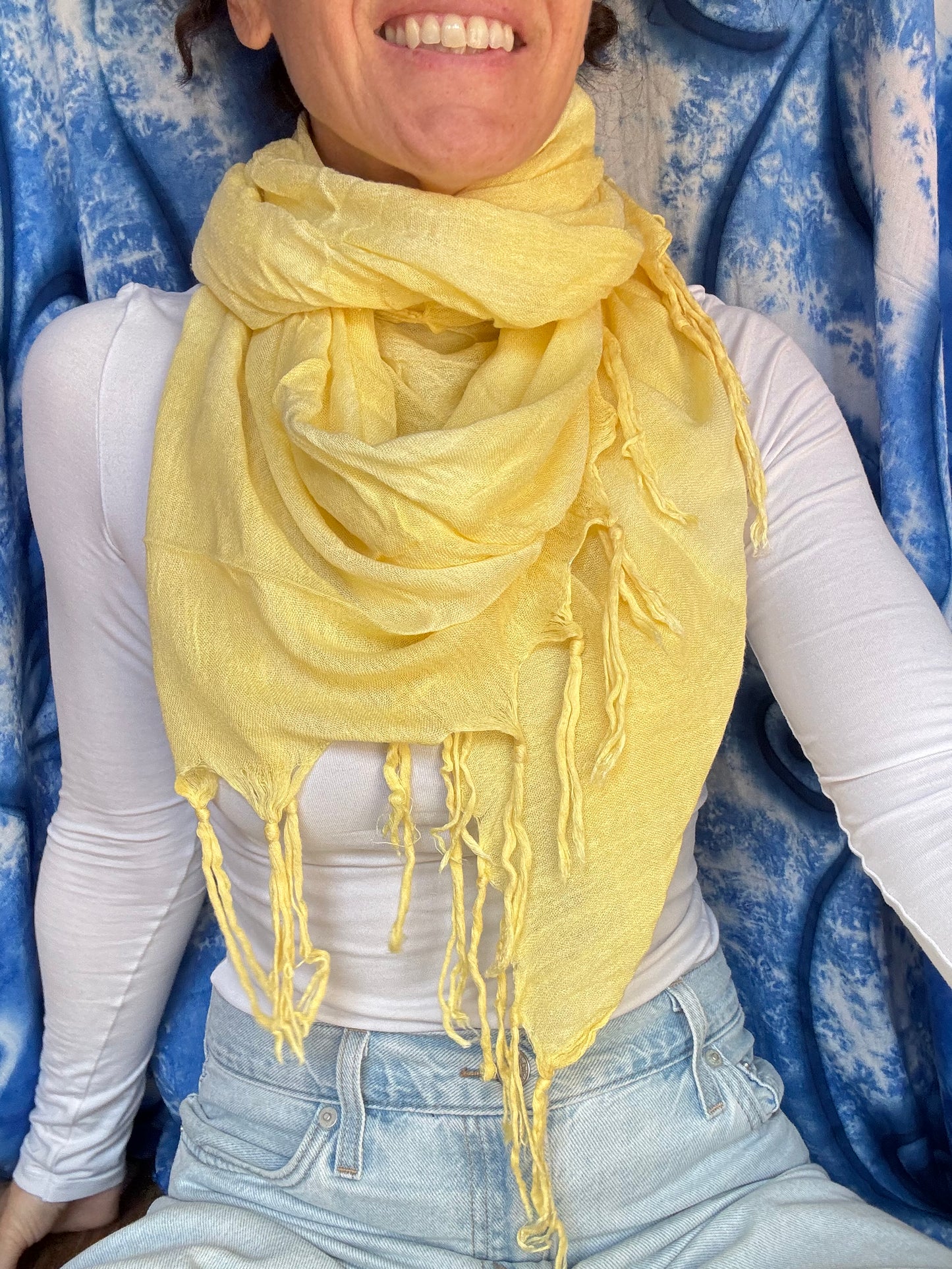 Pashmina sciarpa India giallo