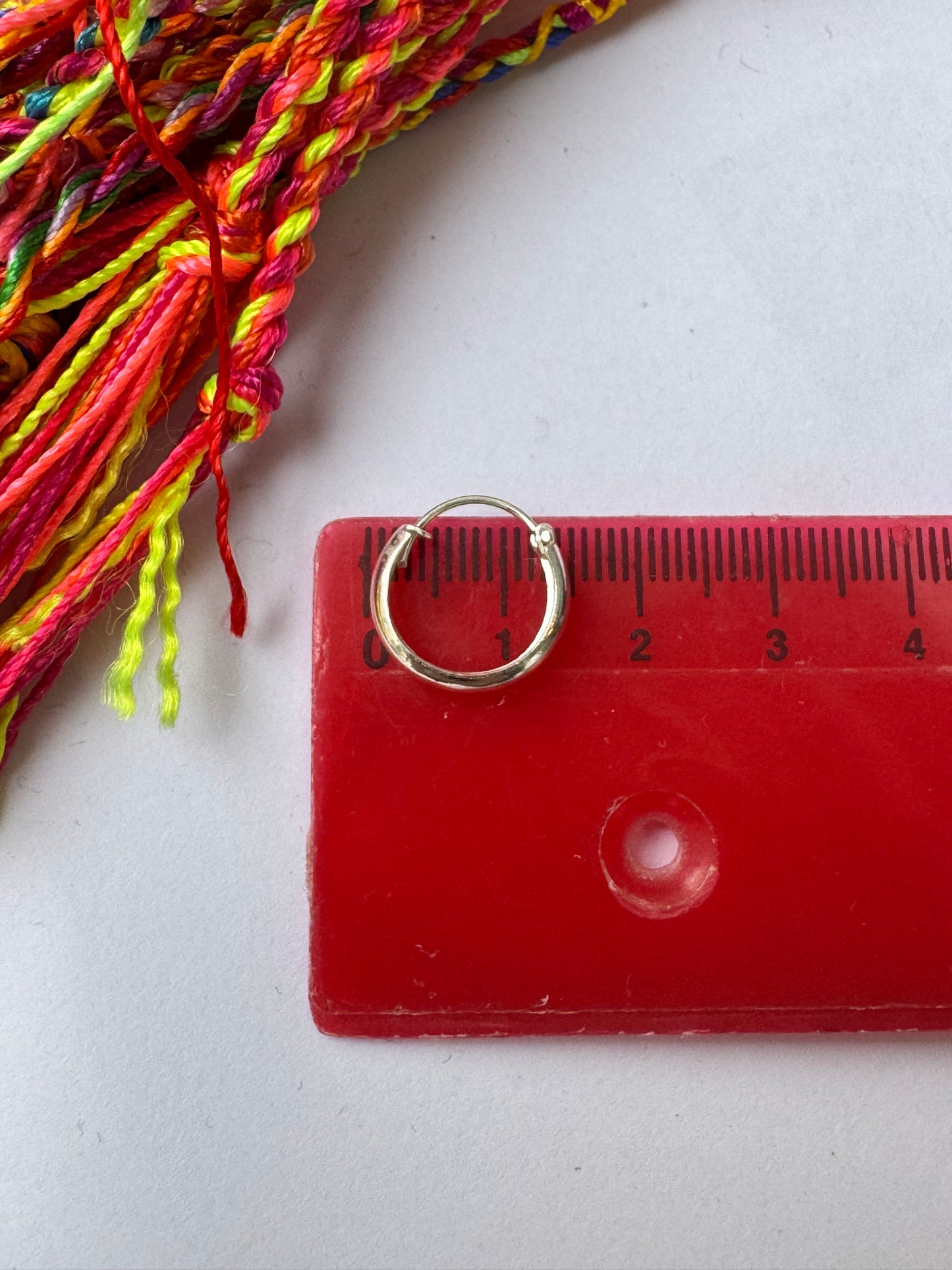 Single earring smooth circle cm 925 silver 1.4cm W25