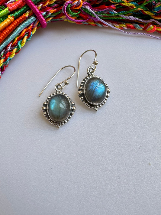 925 labradorite silver earrings