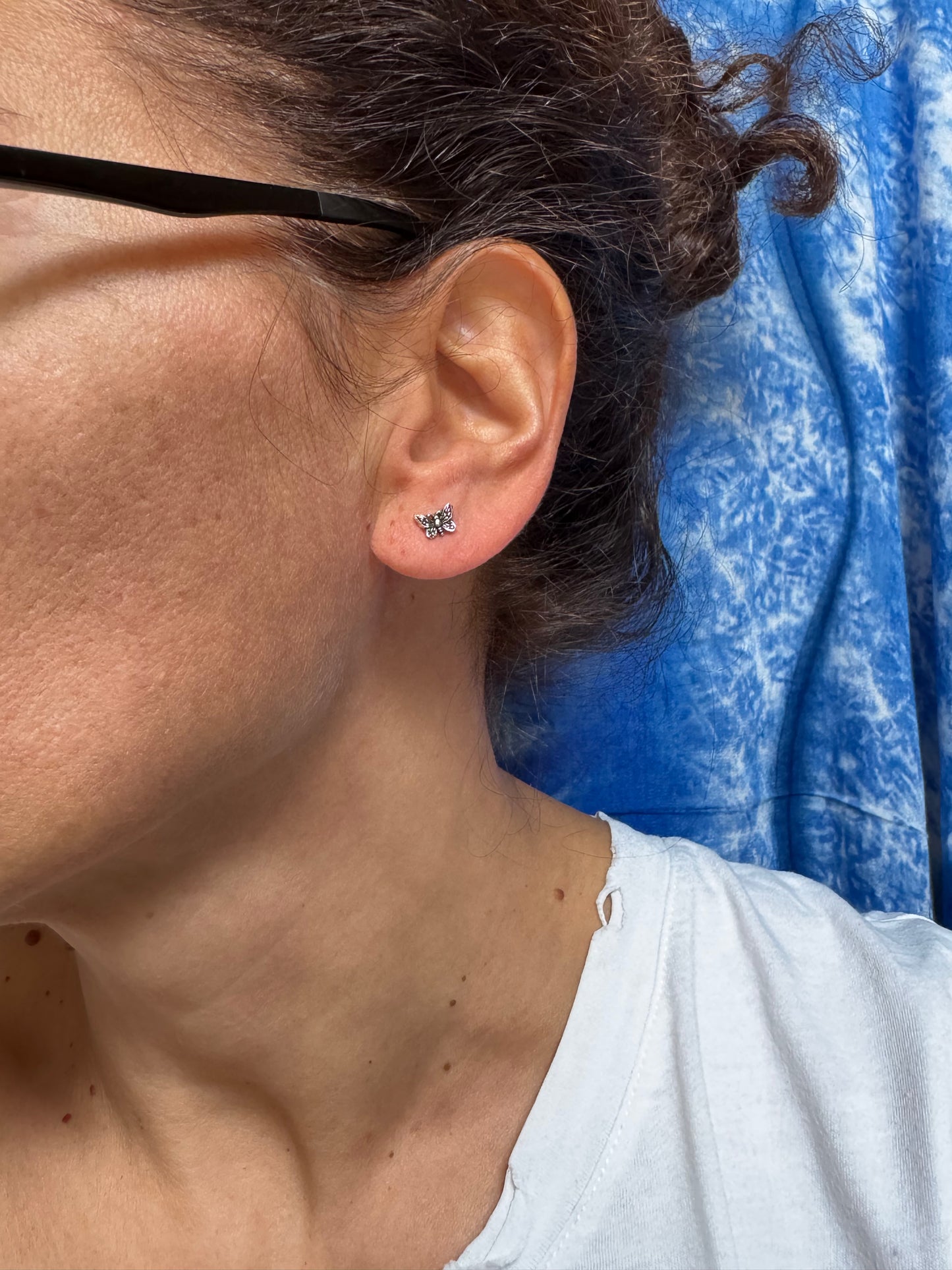 925 silver butterfly single lobe earring