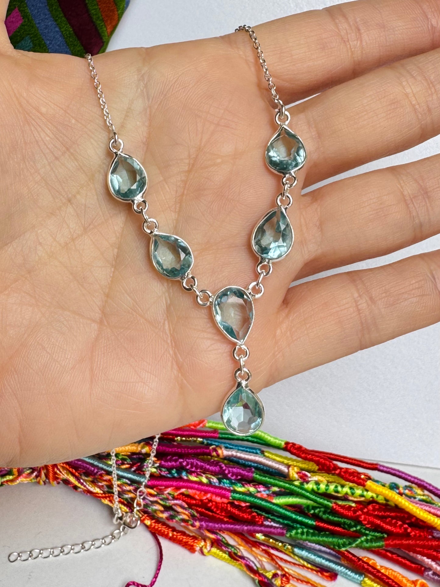 Collana argento 925 acquamarina