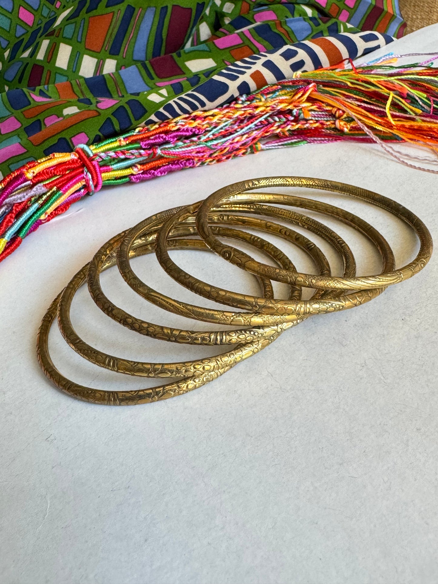 6 piece golden bangle bracelet