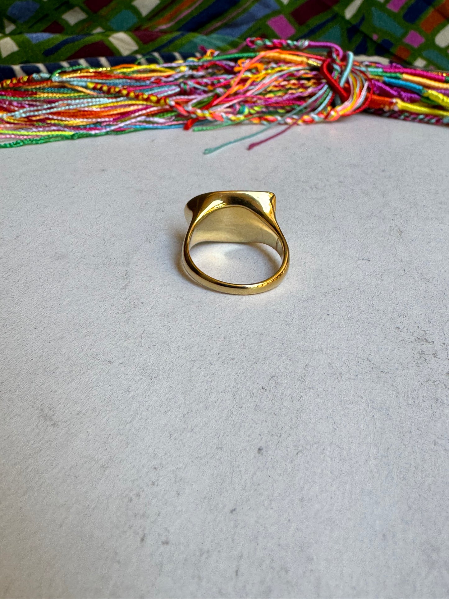 Golden steel ring design