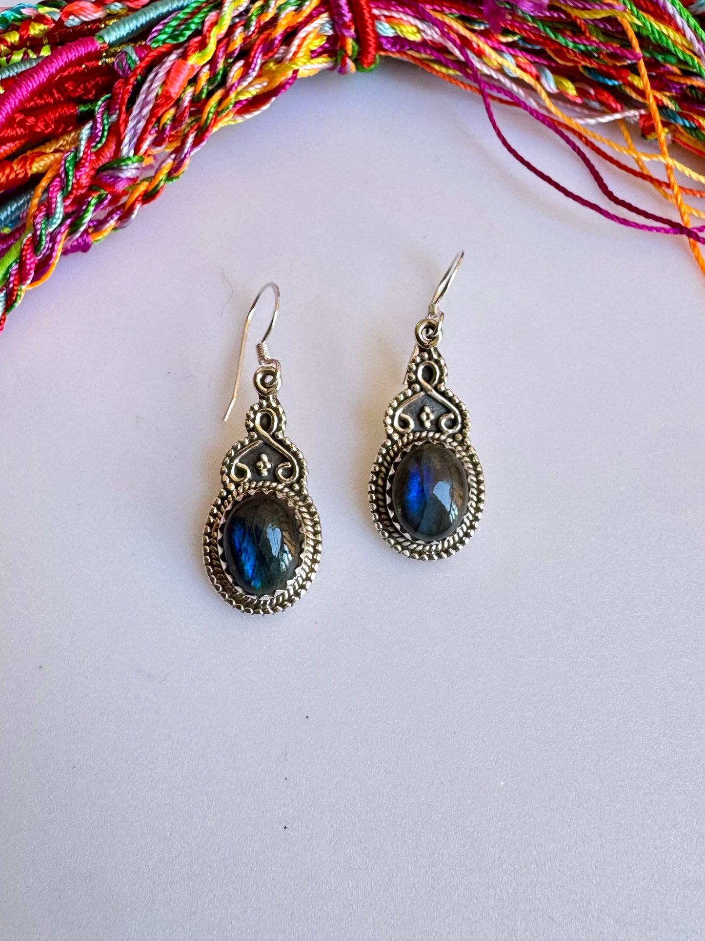 925 silver labradorite earrings D5
