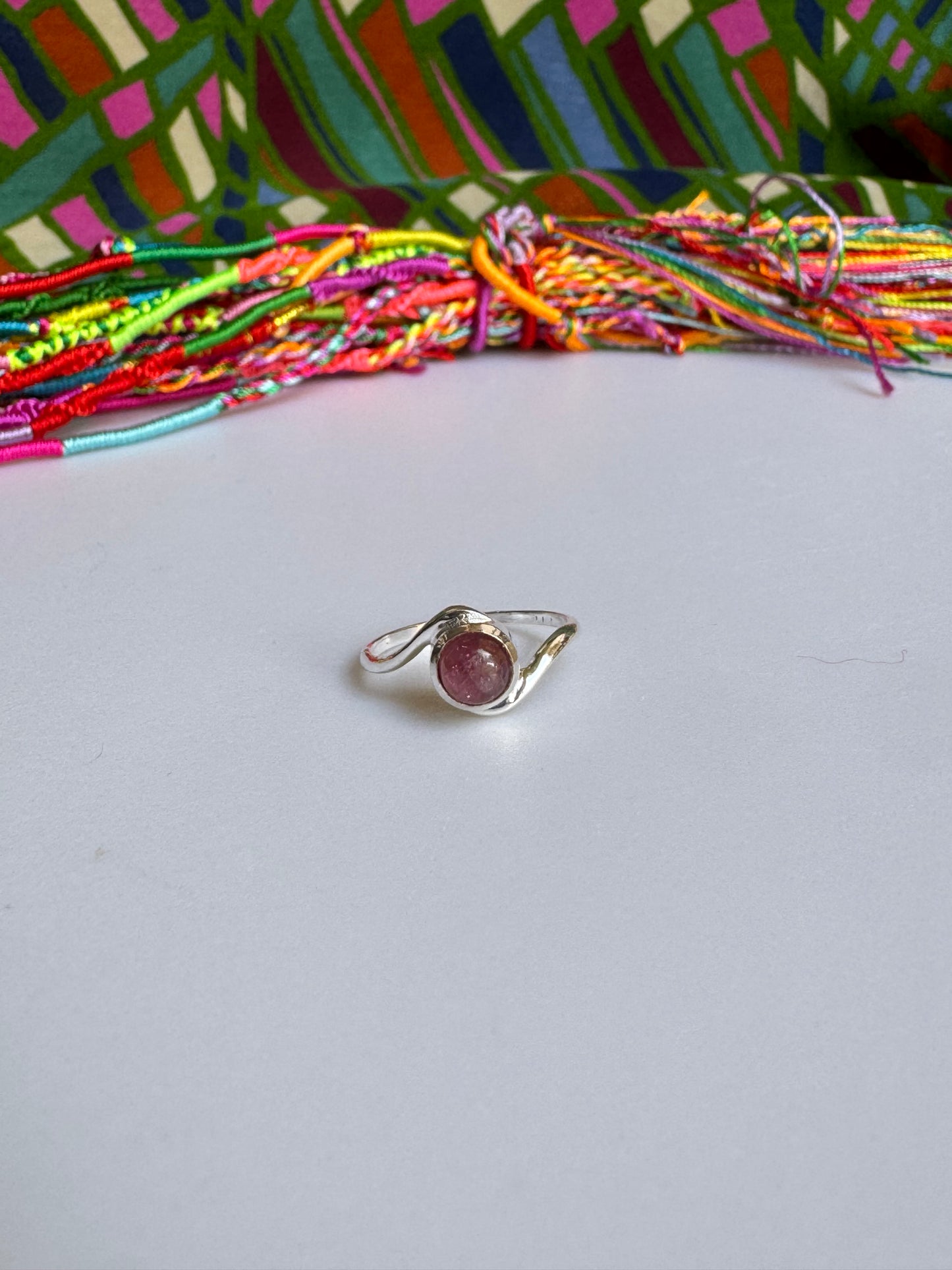 925 silver tourmaline ring size 16 - TA44