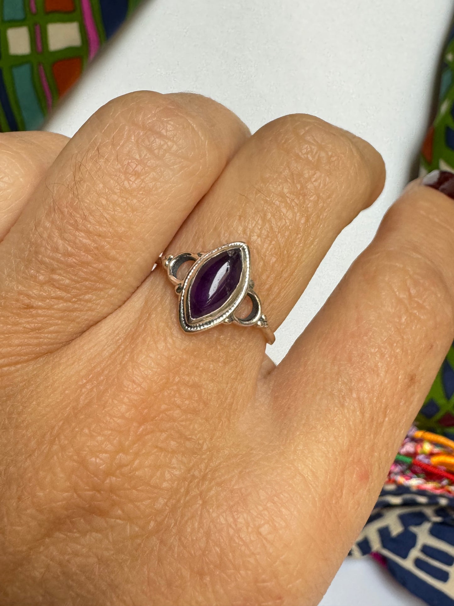 Anello argento 925 ametista misura 14 - 2AME