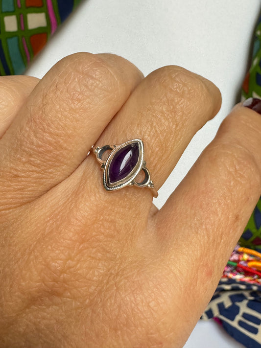 Anello argento 925 ametista misura 14 - 2AME