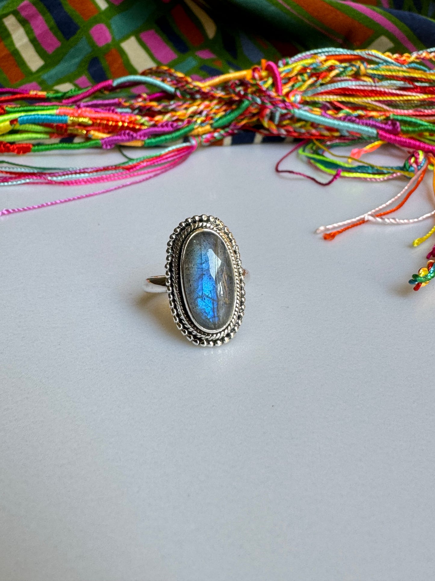 Labradorite Silver Ring T77