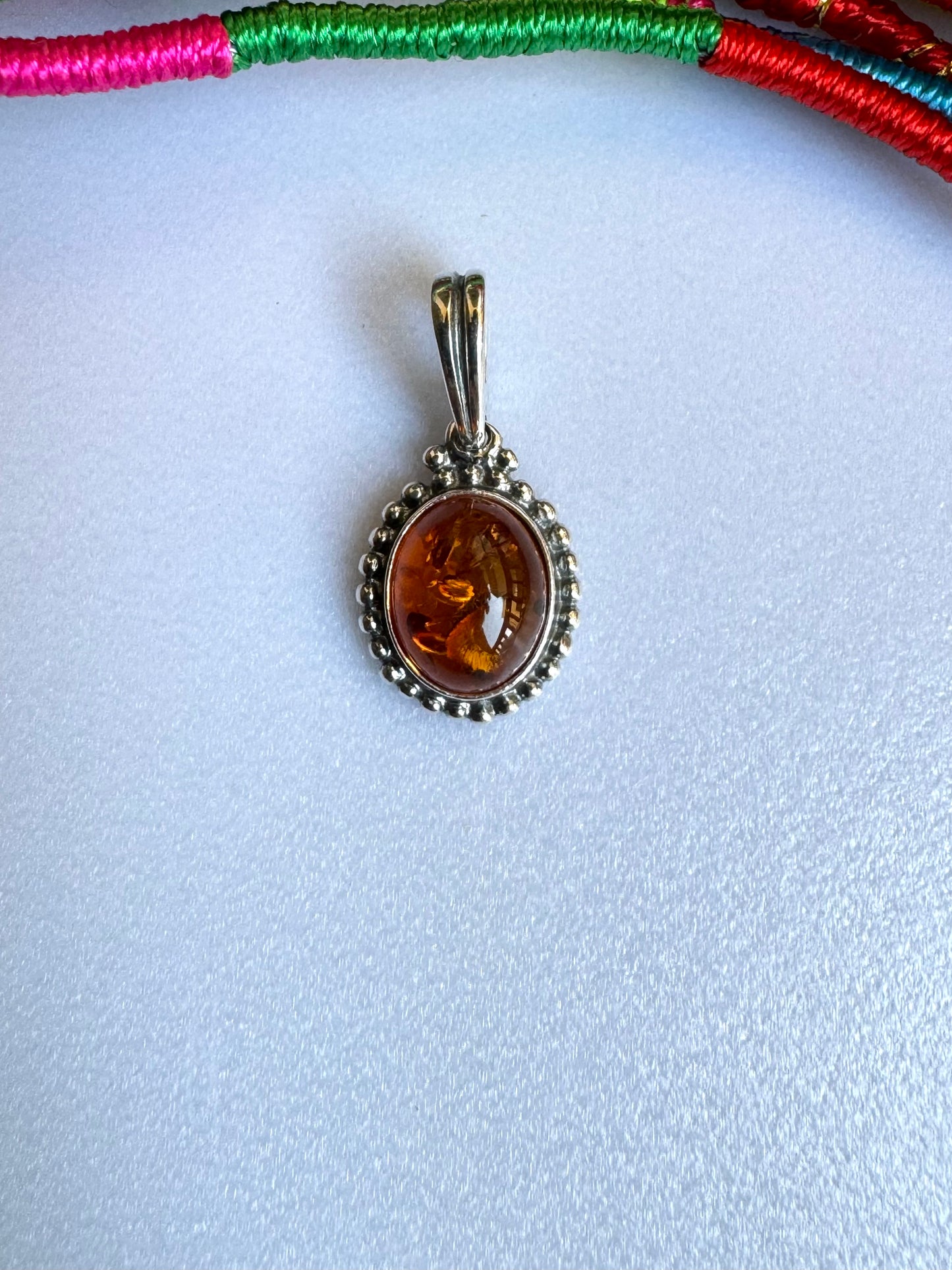 C21 amber 925 silver pendant