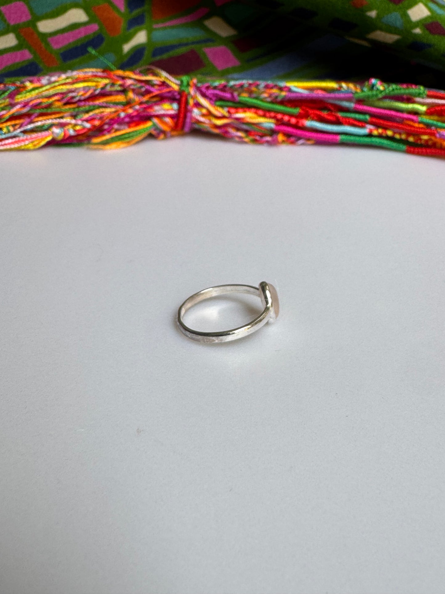 Anello argento 925 quarzo rosa misura 14 - 15QR