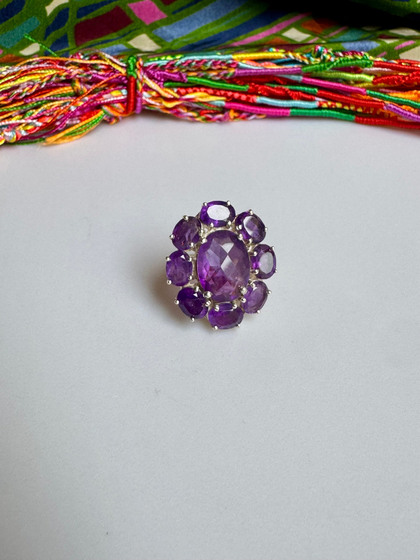 925 silver amethyst ring size 18 - 8A