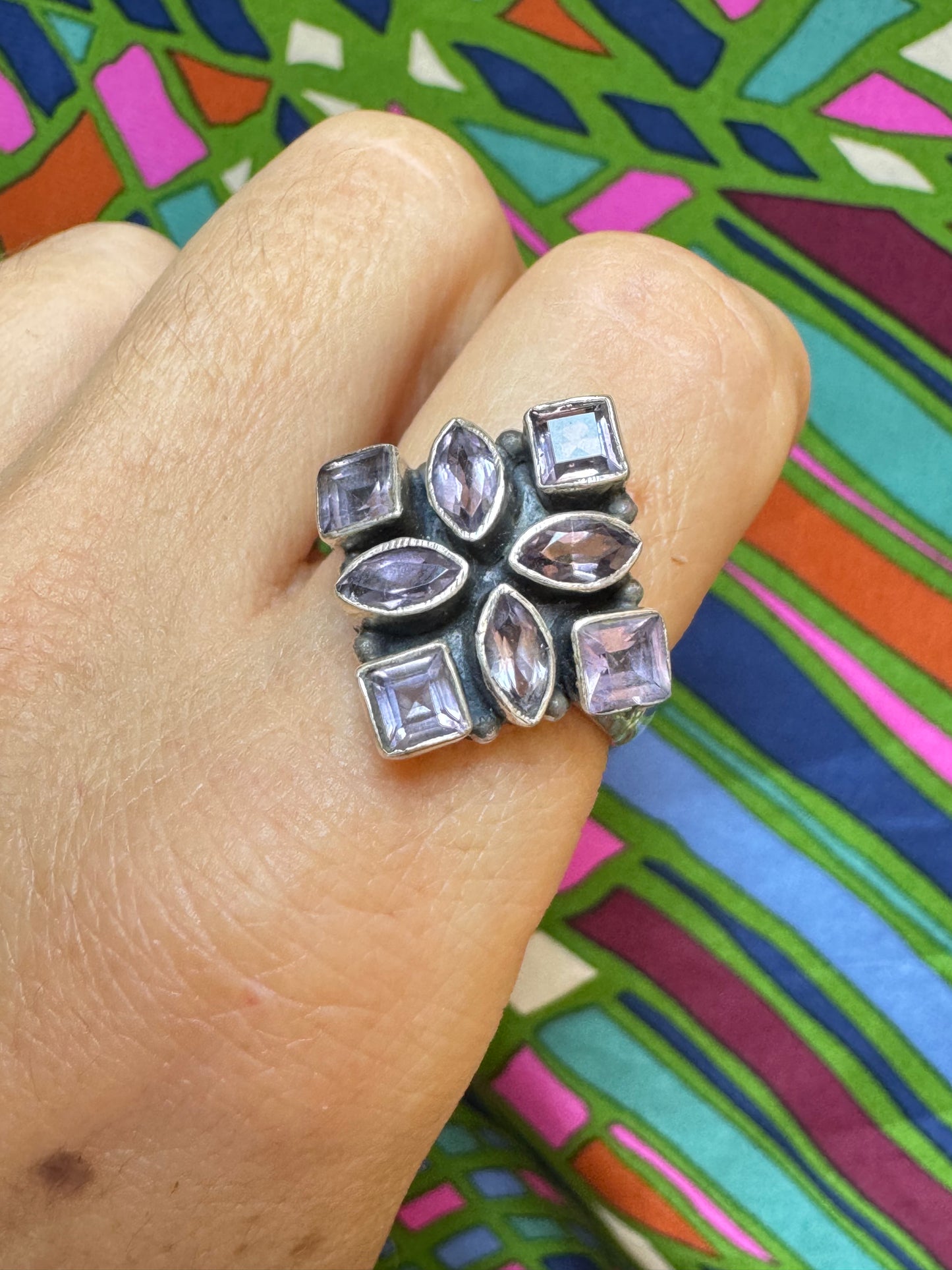 925 silver amethyst ring size 19 - G67