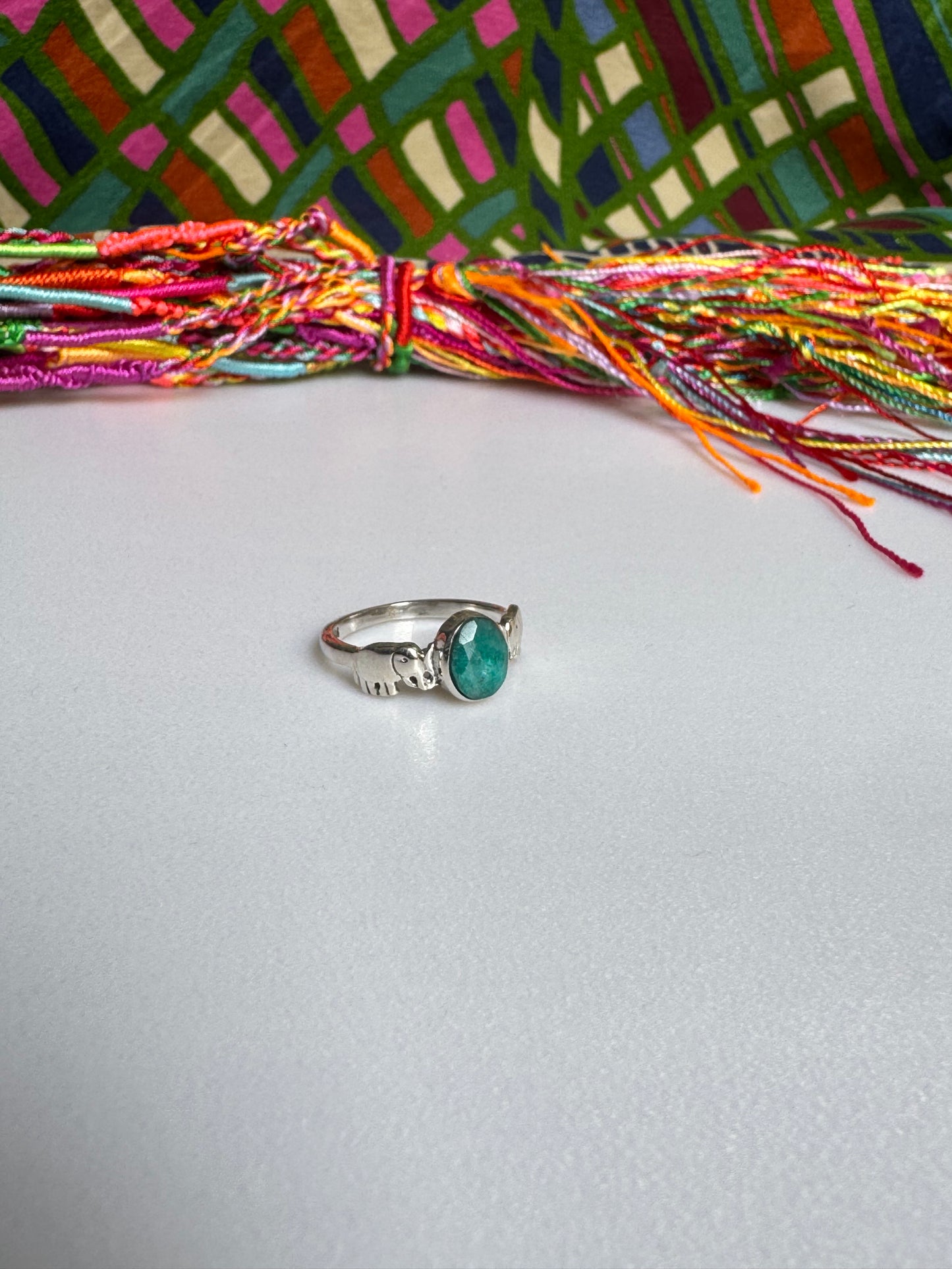 925 silver ring with emerald root, size 16 - 4RS