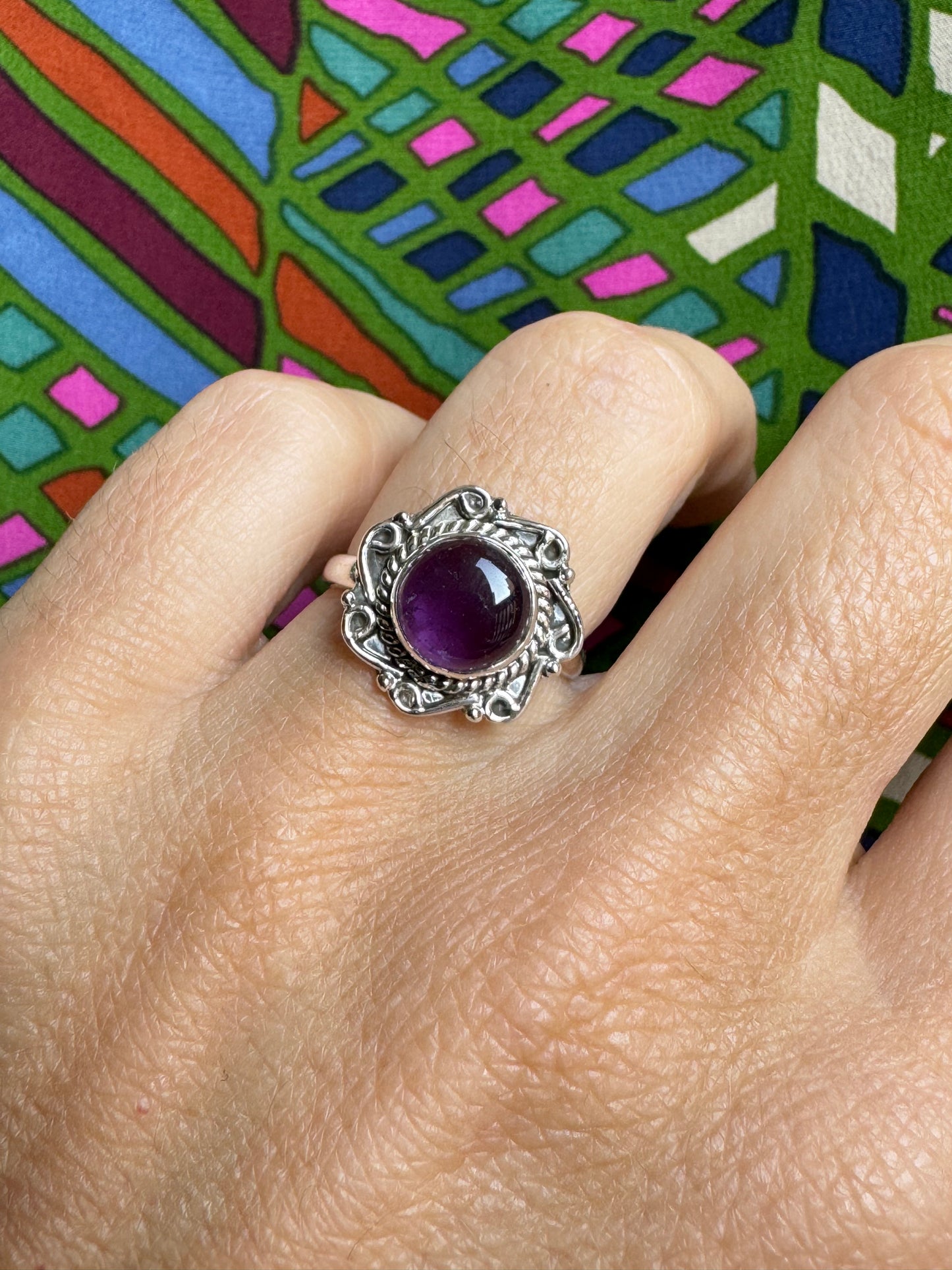 Amethyst Silver Ring Z6