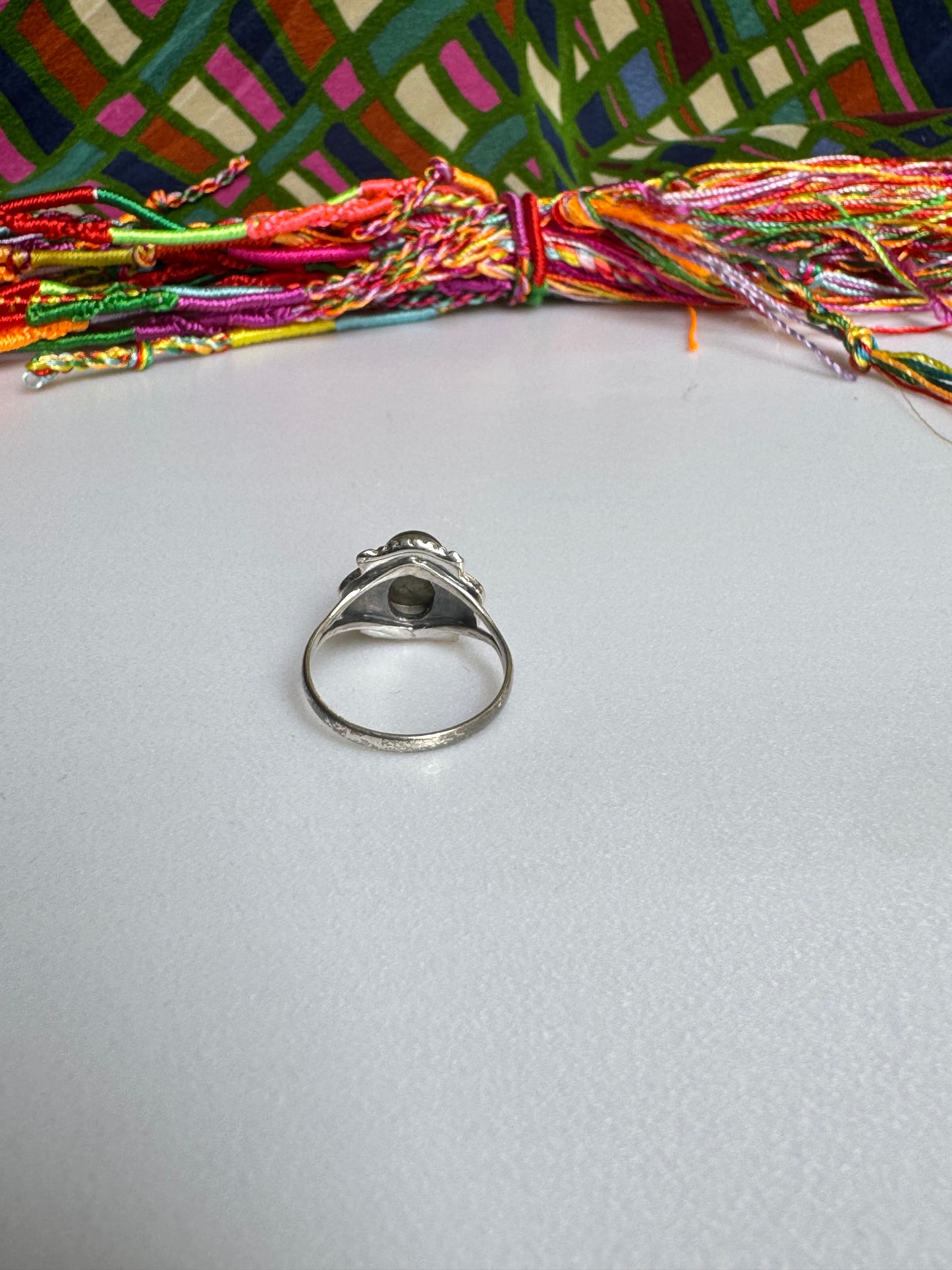 925 silver labradorite ring size 17 - 4LA