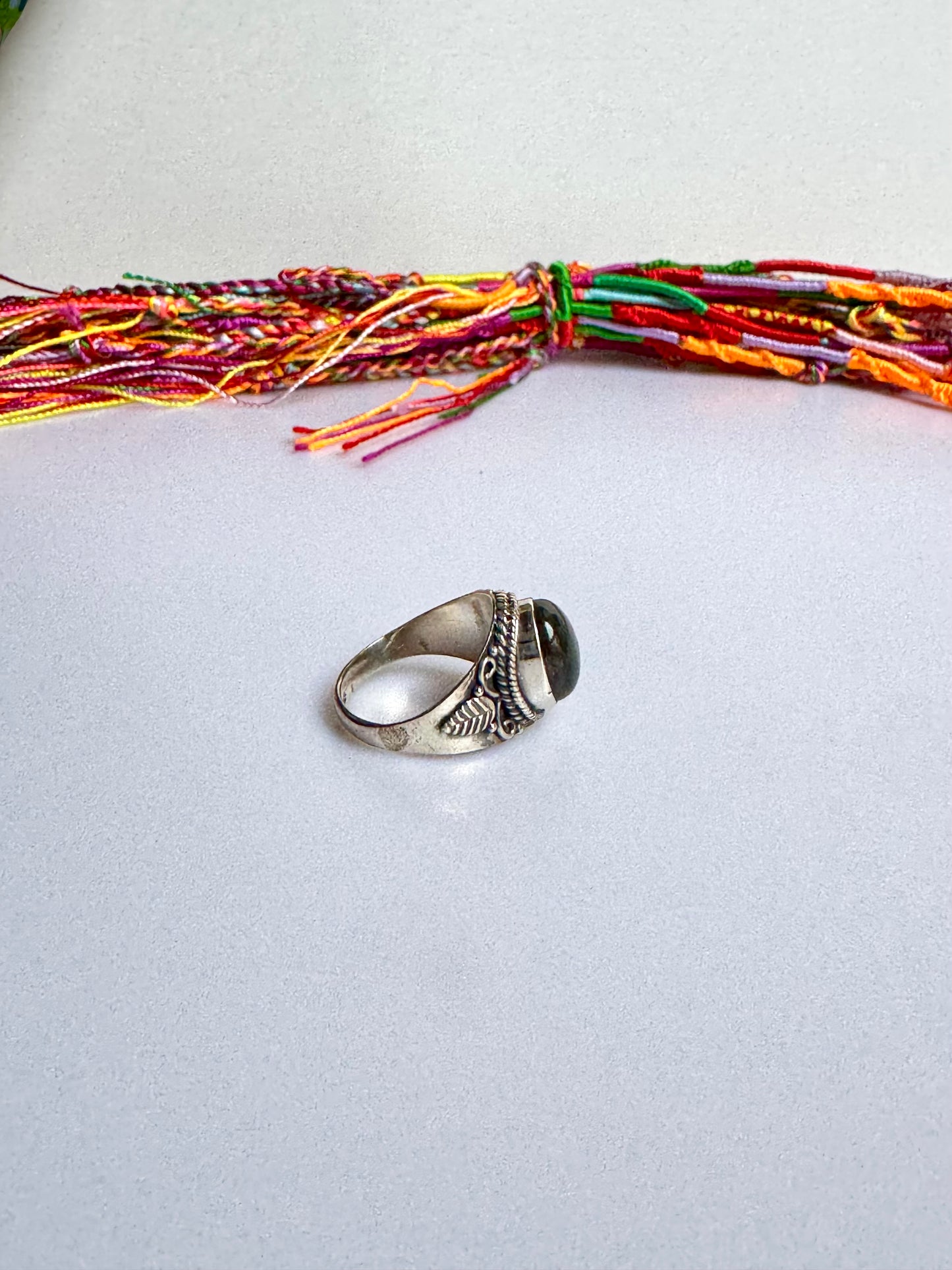 Anello argento 925 labradorite misura 17/18 - 32SZ