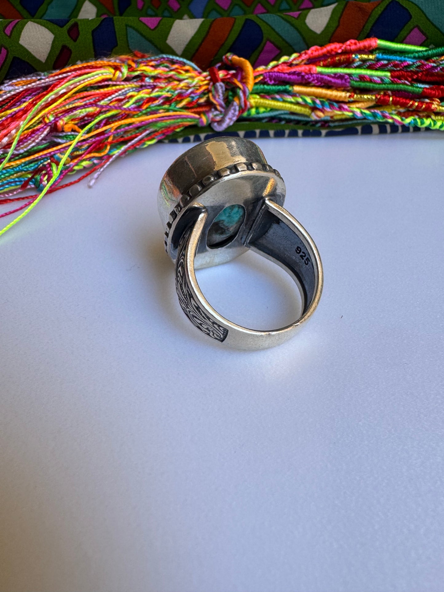 925 silver copper turquoise ring size 29/30 G51