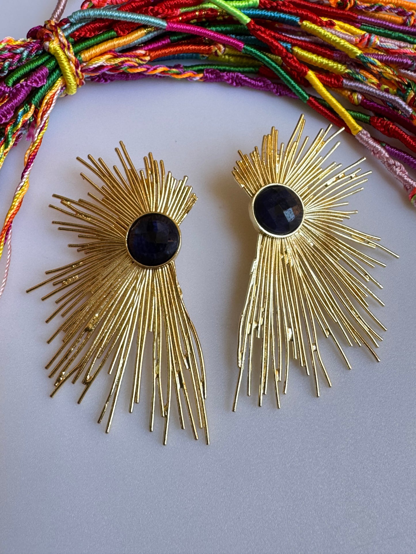 Black golden earrings