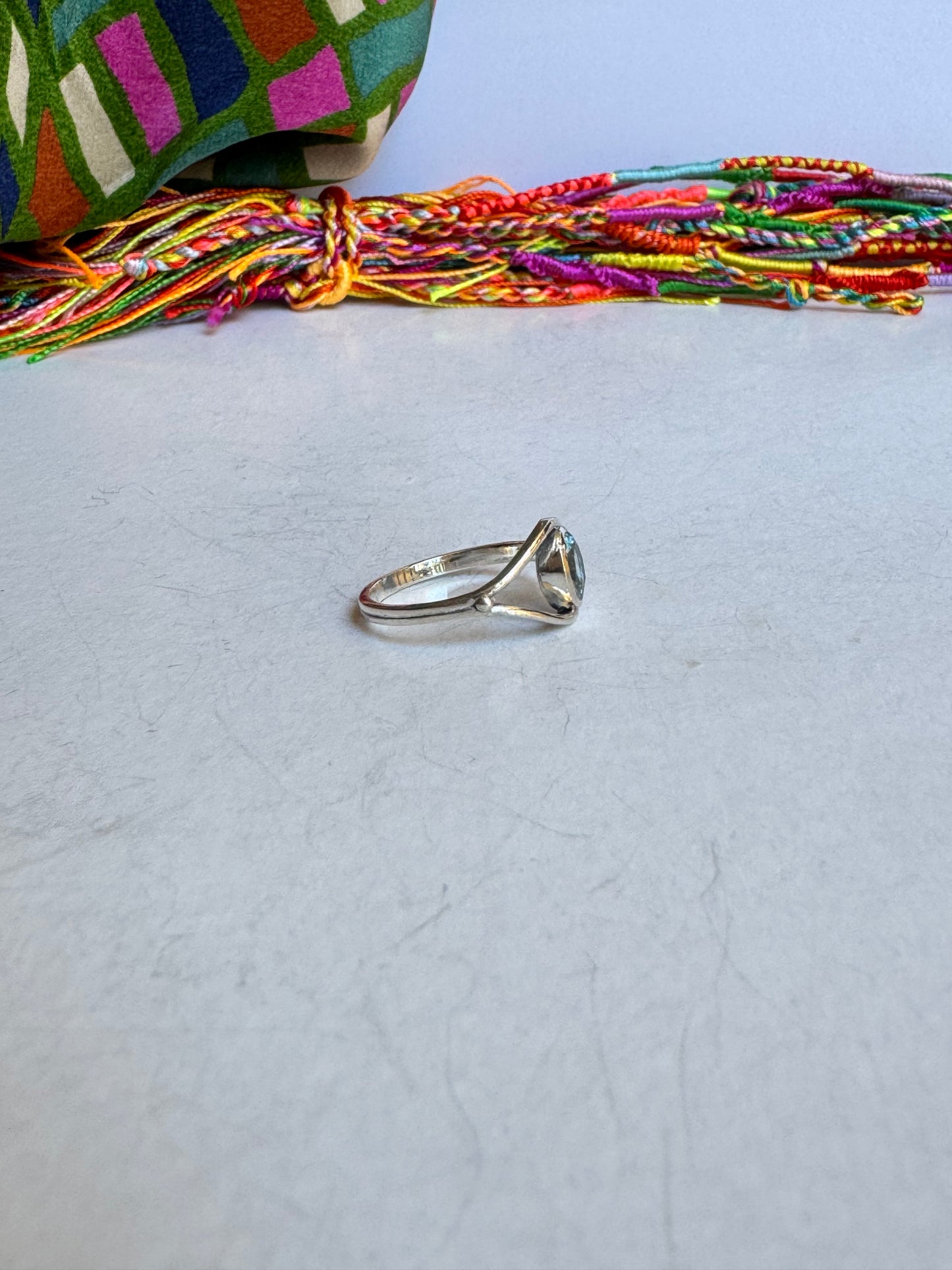 Anello argento 925 acquamarina misura 18/19 - 18AQ