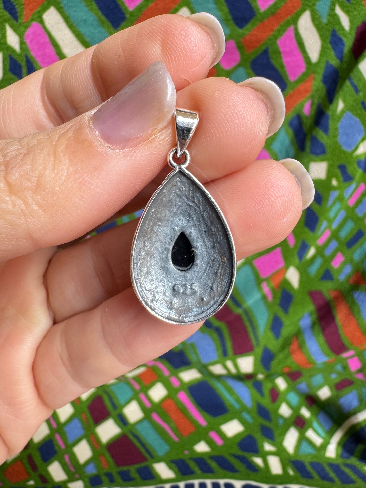 Black onyx 925 silver pendant