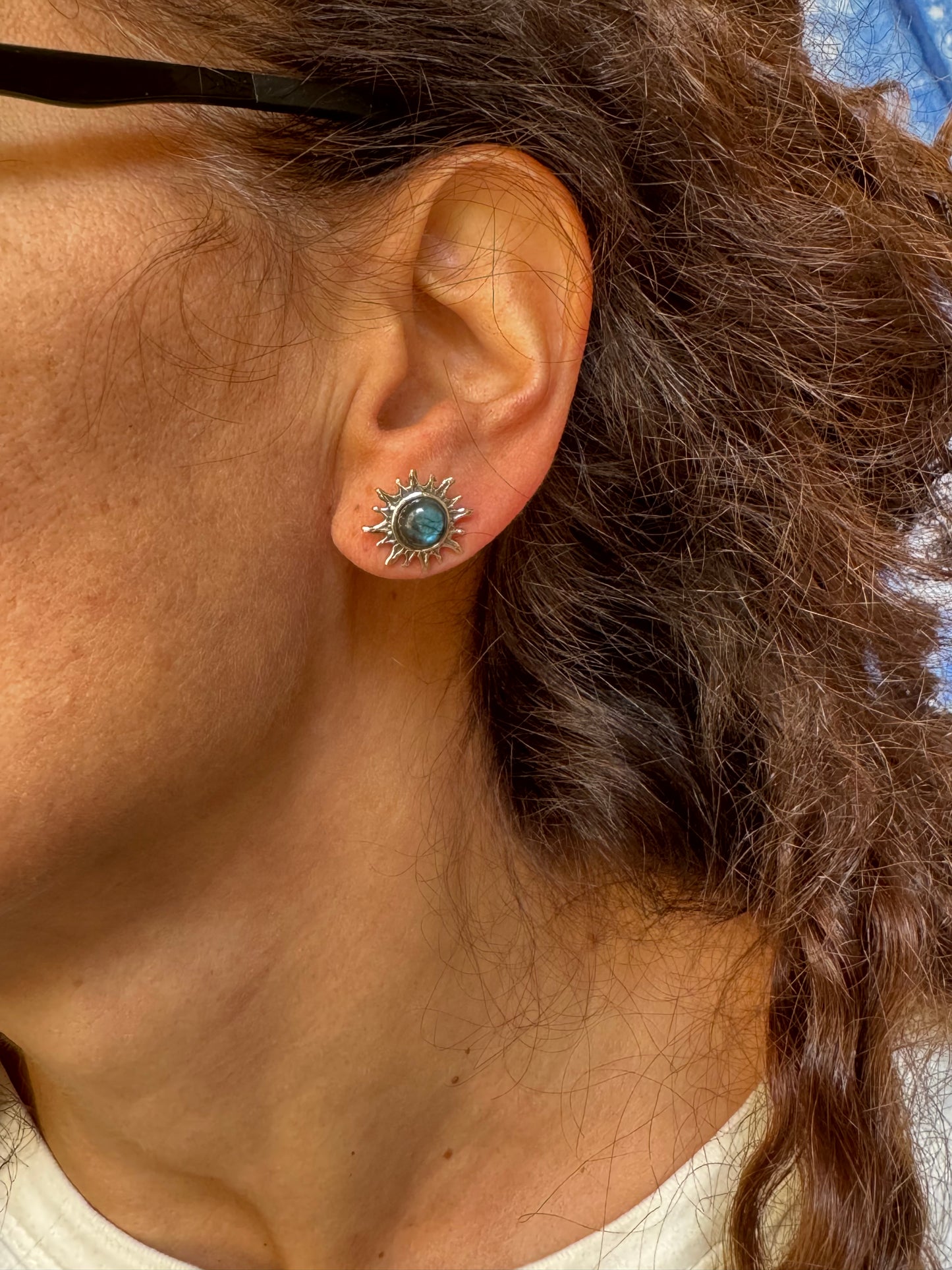 Orecchini lobo argento 925 labradorite