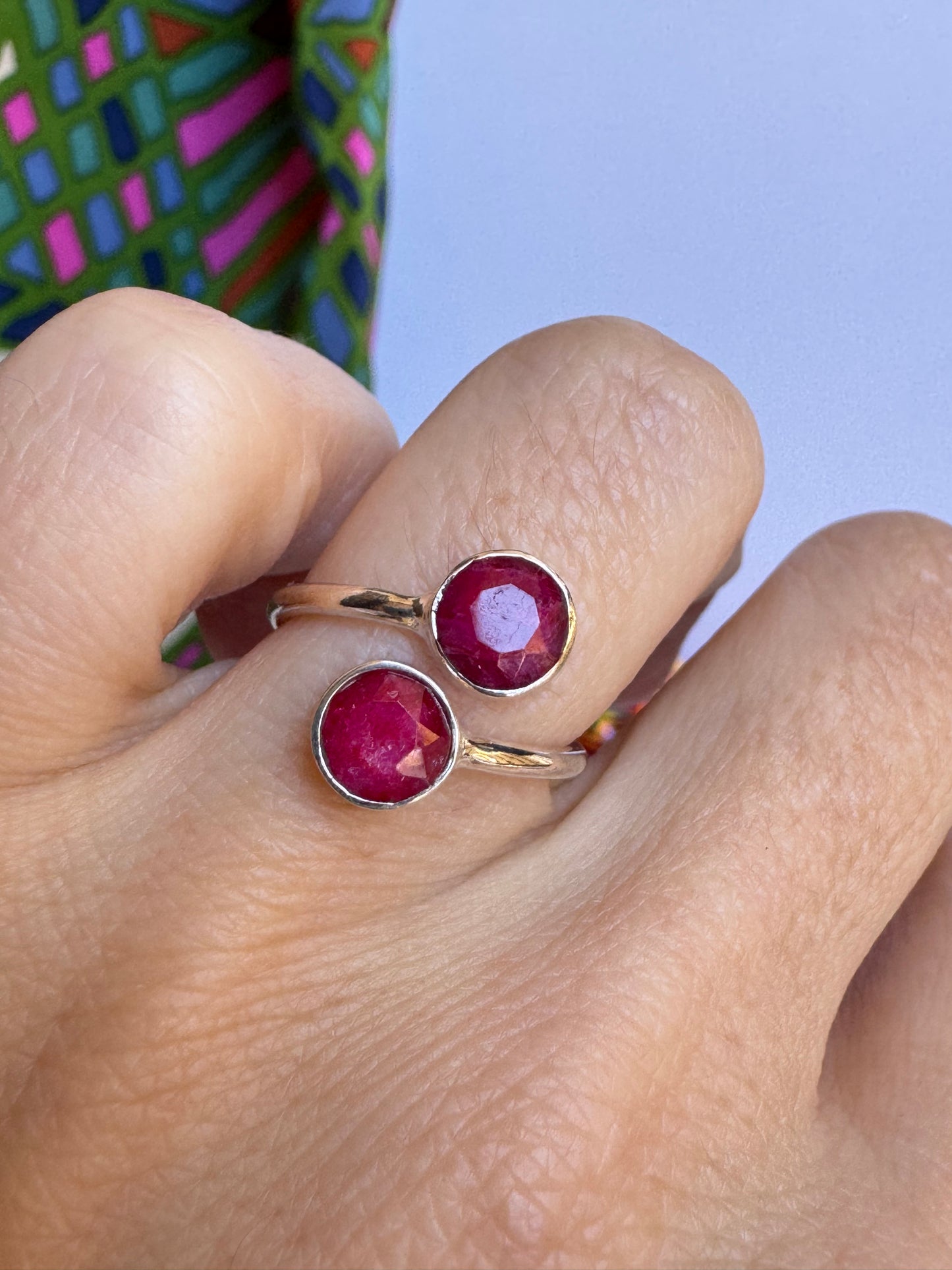 Anello argento 925 radice di rubino regolabile da misura 12 - RR2