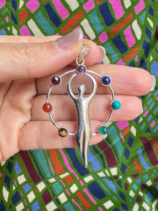 925 silver pendant 7 chakras