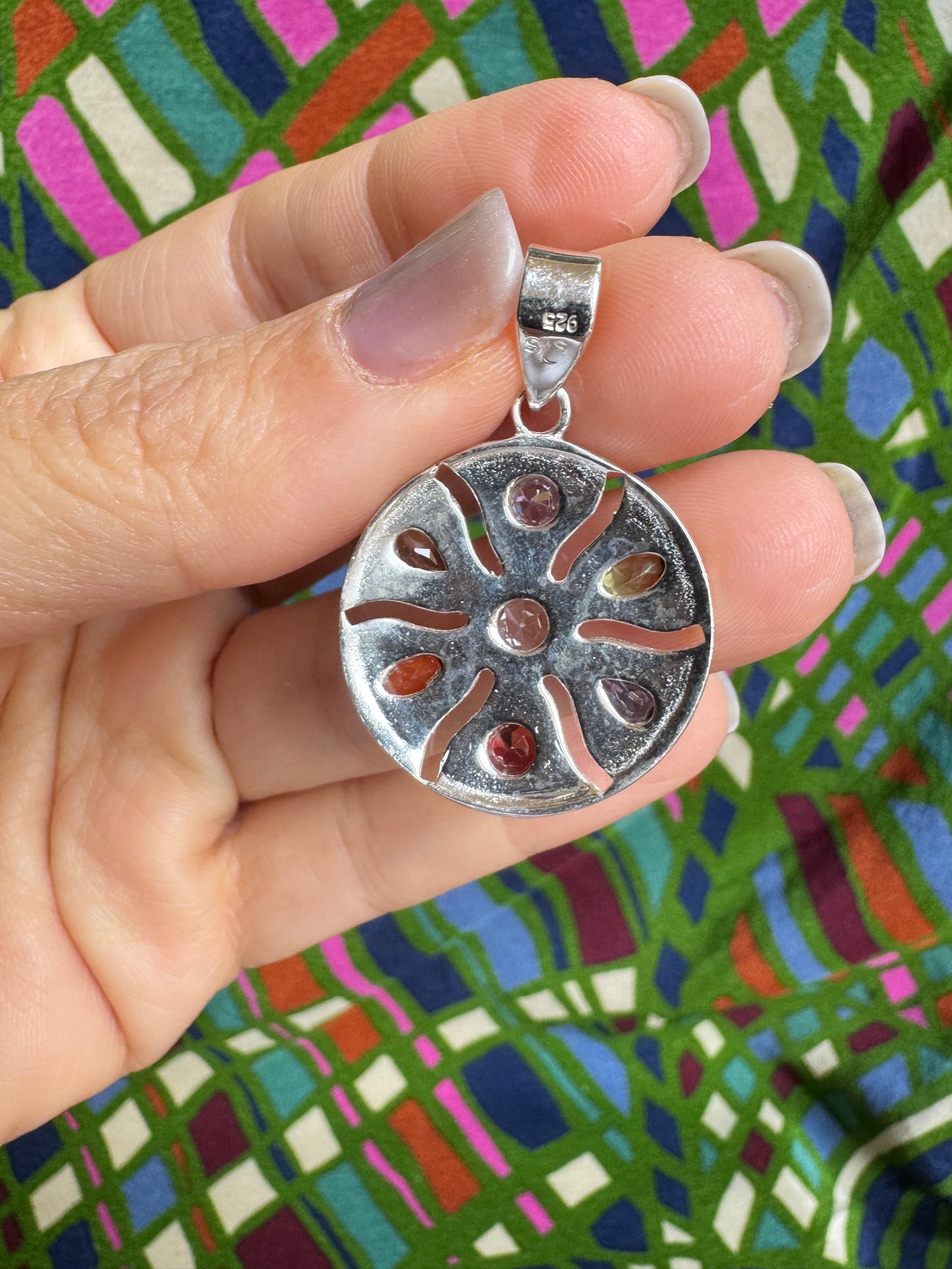 925 silver 7 chakra pendant