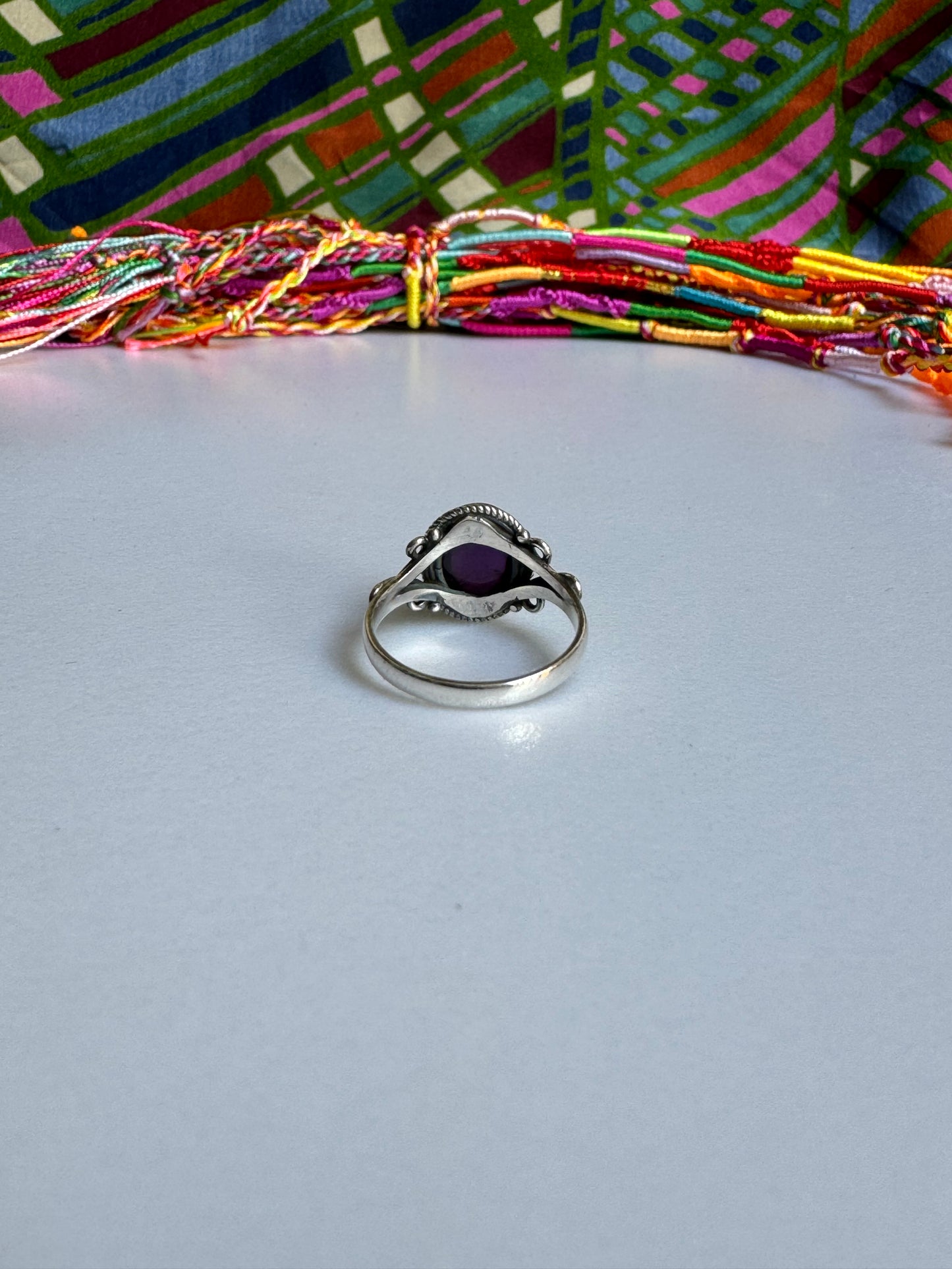 925 silver ring amethyst E80