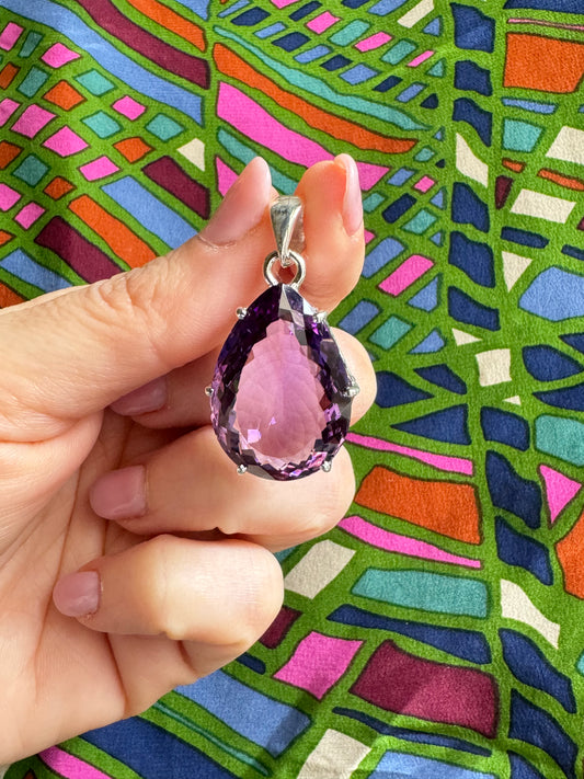 925 silver amethyst pendant C80